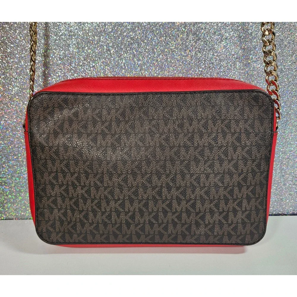 Michael Kors MK Limited Edition Butterfly Crossbody Bag Monogram Logo Gold Chain